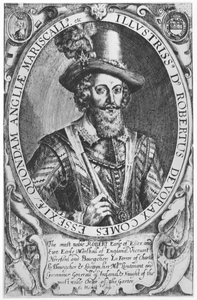 Robert Devereux, 2. Earl of Essex (Stich) von English School
