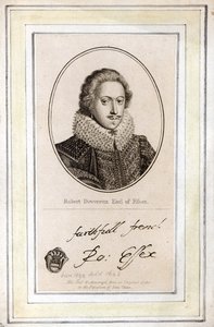 Robert Devereux, 3. jarl av Essex (1591-1646), hans segl og autograf av English School