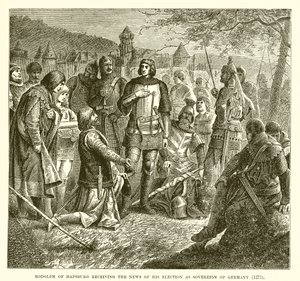 Rodolph av Hapsburg mottok nyheten om valget hans som suveren i Tyskland (1273) av English School