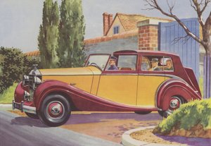Rolls-Royce (fargelitografi) av English School