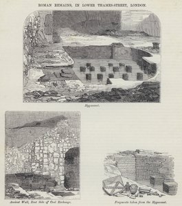 Roman Remains, i Lower Thames-Street, London (gravering) av English School