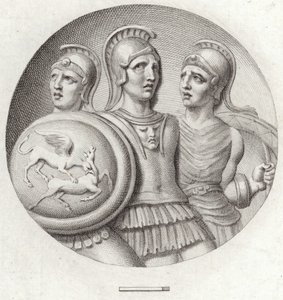 Roundel som viser tre romerske soldater av English School