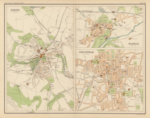 Royal Atlas, ca 1900: Buxton; Warwick; Cheltenham (farge litho) av English School