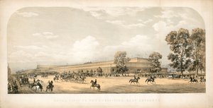 Kongelig besøk til den store utstillingen 1851, østre inngang av English School