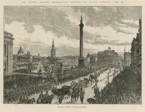Kongelig prosesjon på Trafalgar Square av English School