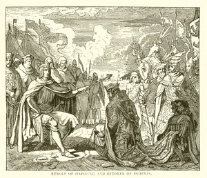 Rudolf av Hapsburg og Ottokar av Böhmen av English School