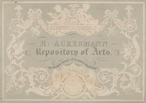 Rudolph Ackermann, Trade Card, preget av Dobbs av English School