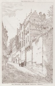 Rue Terracken, med Maison Gravestein, Brussel (gravering) av English School