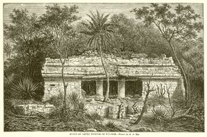 Ruinene av Aztec Temple of Tuloom