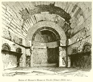 Ruinene av Horaces-huset i Tivoli (Tibur) (Bibl. nat.)