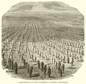 Ruinene av Megalitthic Avenues i Carnac, Bretagne av English School