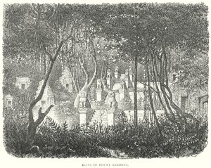 Ruinene av Bakheng-fjellet (gravering) av English School