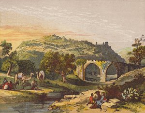 Ruinene av Samaria (fargelitografi) av English School