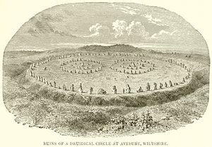 Ruinene av en Druidical Circle i Avebury, Wiltshire