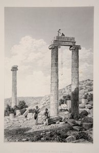 Ruinene av tempelet til Apollo Branchidae, pub. 1863 litografi. av English School