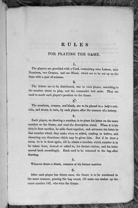 Regler for å spille spillet med Star-Spangled Banner eller emigranter til USA, ca. 1840 av English School