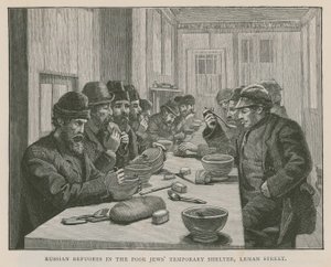 Russiske flyktninger i Poor Jews Temporary Shelter, Leman Street, London av English School