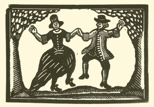 Rustikke dansere (tresnitt) av English School