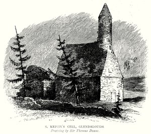 S Keivins celle, Glendalough (gravering) av English School