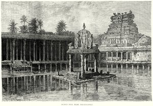 Hellig basseng nær Trichinopol (gravering) av English School