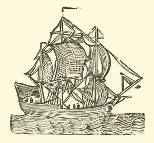Seilskip (tresnitt) av English School