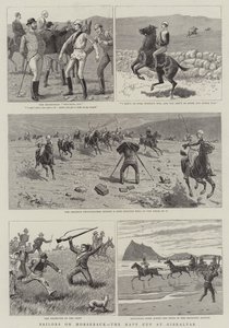 Sailors on Horseback, Navy Cup på Gibraltar (gravering) av English School