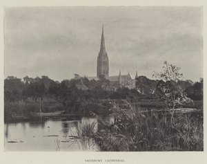 Salisbury Cathedral (gravering) av English School