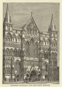 Salisbury Cathedral, vestfronten restaurert av English School