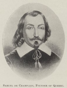 Samuel de Champlain, grunnlegger av Quebec (litho) av English School