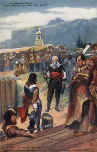 Samuel de Champlain overgir Quebec til admiral Kirke, 20. juli 1629 av English School