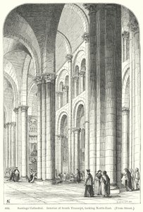 Santiago-katedralen. Interiøret i sørtranseptet, sett mot nordøst (gravering) av English School