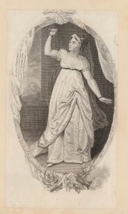 Sarah Siddons, skuespillerinne, som Euphrasia (gravering) av English School