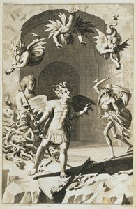 Satan og hans demoner, fra "Paradise Lost" av John Milton av English School