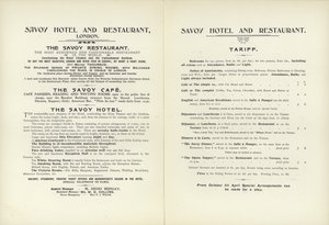 Savoy Hotel-tariff, 1900 av English School