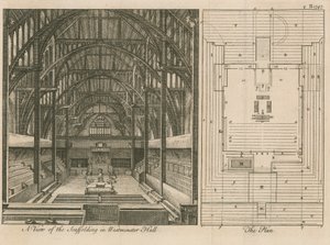Stillas i Westminster Hall av English School