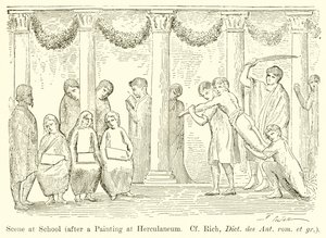 Scene på skolen (etter et maleri på Herculaneum. Jf. Rich, Dict. des Ant. rom. et gr.) av English School