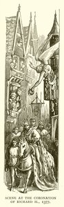 Scene ved kroningen av Richard II, 1377 av English School