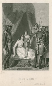 Scene fra King John av William Shakespeare av English School
