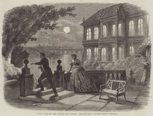 Szene aus Mr. Tom Taylors neuer Komödie "Settling Day" im Olympic Theatre (Stich)