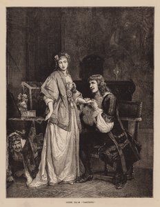Scene fra «Tartuffe» (gravering) av English School