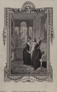 Scene fra The History of Sir Charles Grandison, av Samuel Richardson av English School