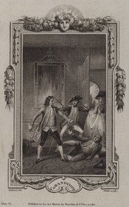 Scene fra The History of Sir Charles Grandison, av Samuel Richardson av English School