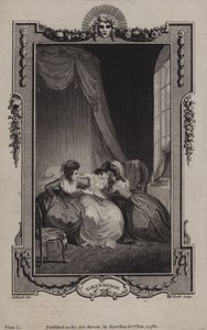 Scene fra The History of Sir Charles Grandison, av Samuel Richardson av English School