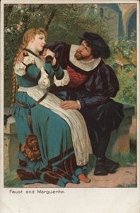 Scene fra operaen Faust av den franske komponisten Charles Gounod (chromolitho) av English School