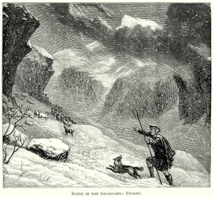 Scene i Grampians: Stormfull (gravering) av English School