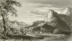 Scene ved Middelhavet, (Korstogenes tid) av English School