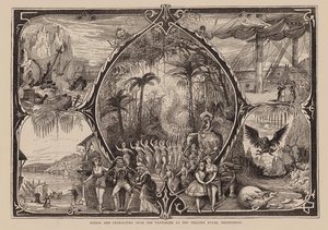 Scener og karakterer fra pantomimen på Theatre Royal, Birmingham (gravering) av English School