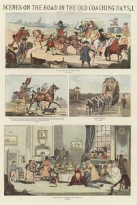 Scener på veien i de gamle trenerdagene