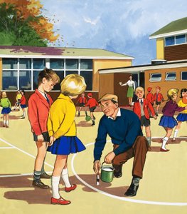 Skolevaktmester og strøjobber mann av English School