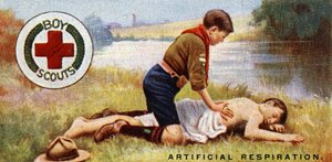 Speiderens førstehjelpsmerke, 1929 av English School